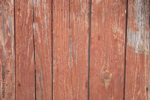 Wooden background from red planks