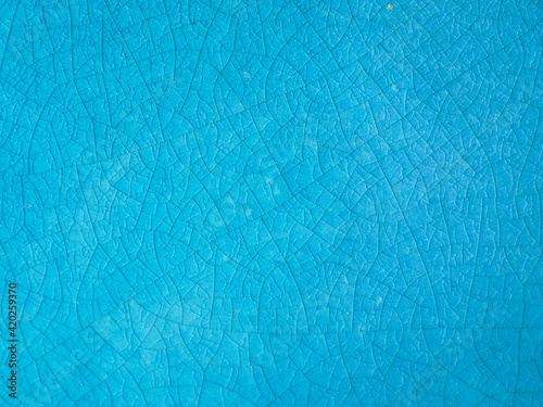 texture of cracked blue ceramic