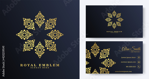 Luxury  business card with ornament logo