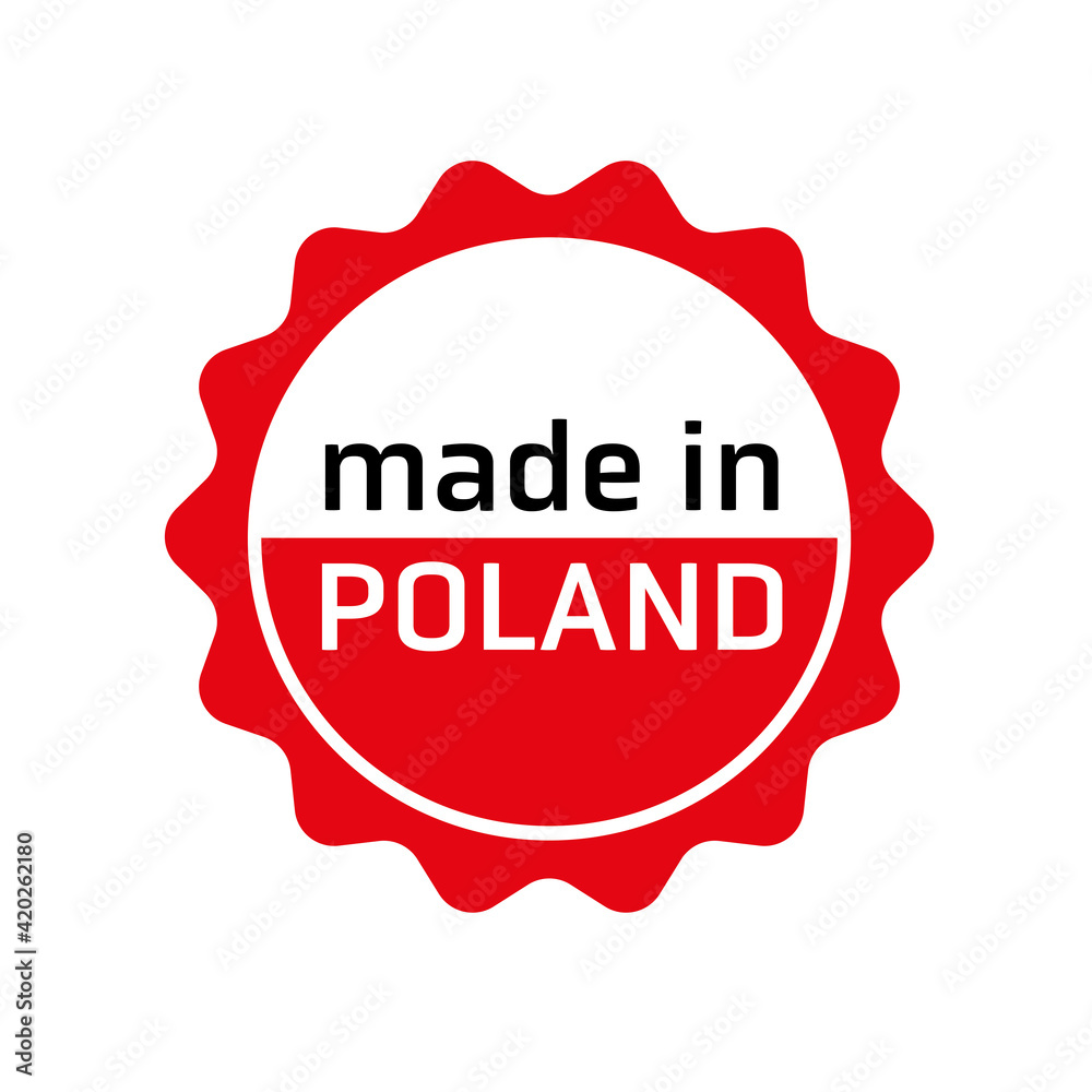 Wyprodukowano w Polsce PRODUKT POLSKI made in poland znak ikona symbol na opakowania - obrazy, fototapety, plakaty 