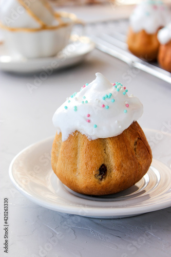 Rum baba is a confection made of sweet yeast dough.
