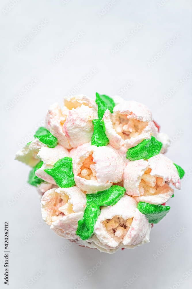 Homemade organic cupcake with butter cream, close-up. Homemade organic cupcake with butter cream, close-up.
