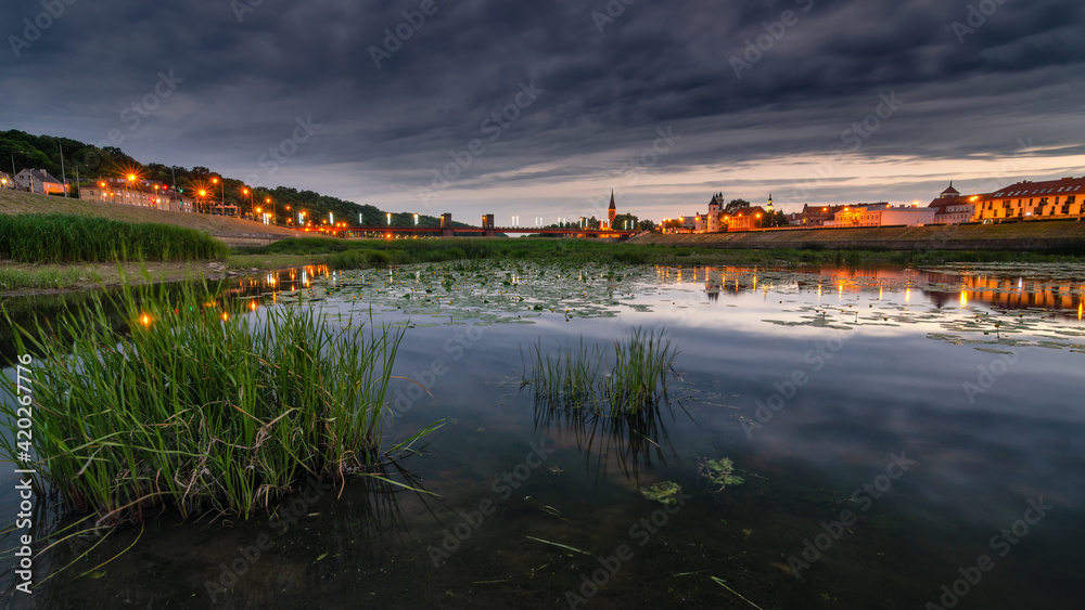 Fototapeta premium Amazing summer morning in Kaunas, Nemunas river.