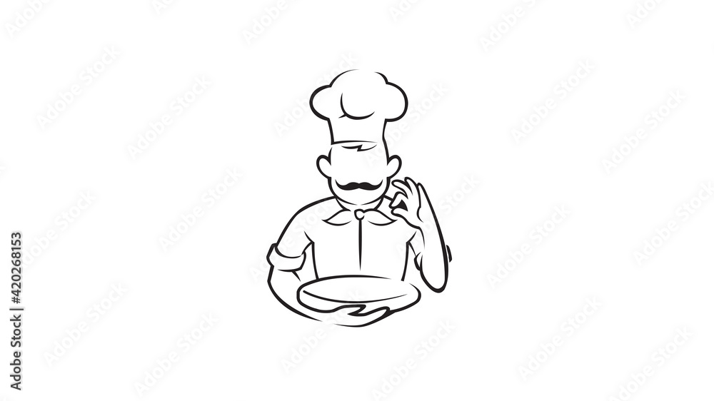 Creative Chef Person Abstract illustration Logo Creative Chef Person Abstract illustration Logo