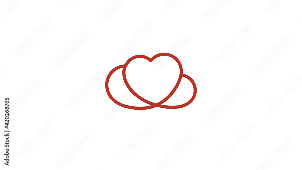 Creative Red Cloud Heart Love Symbol Logo Vector Creative Red Cloud Heart Love Symbol Logo Vector