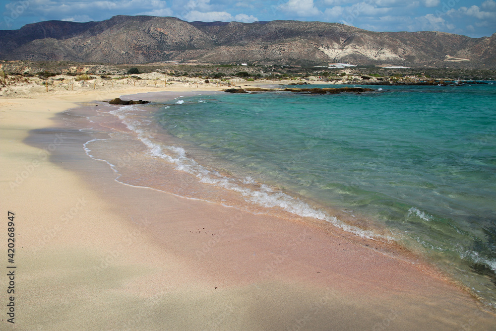 Elafonissi Beach with pink sand - Crete, Greece