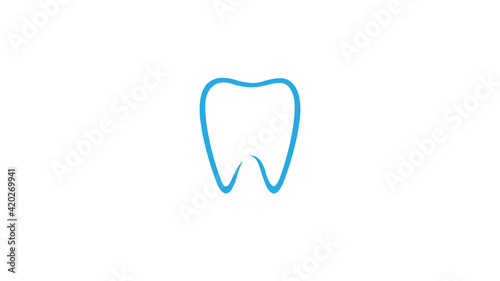 Creative Dental Care Clean Blue Teeth Logo Design Symbol