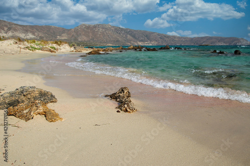 Fototapeta Naklejka Na Ścianę i Meble -  Elafonissi Beach with pink sand - Crete, Greece