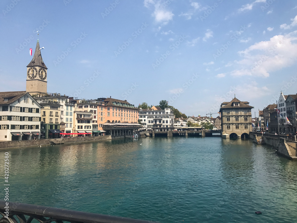 
Zurich, Switzerland. The center of the city is crossed by the river limat
