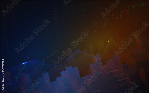 world stock market or forex exchange with candle graph background