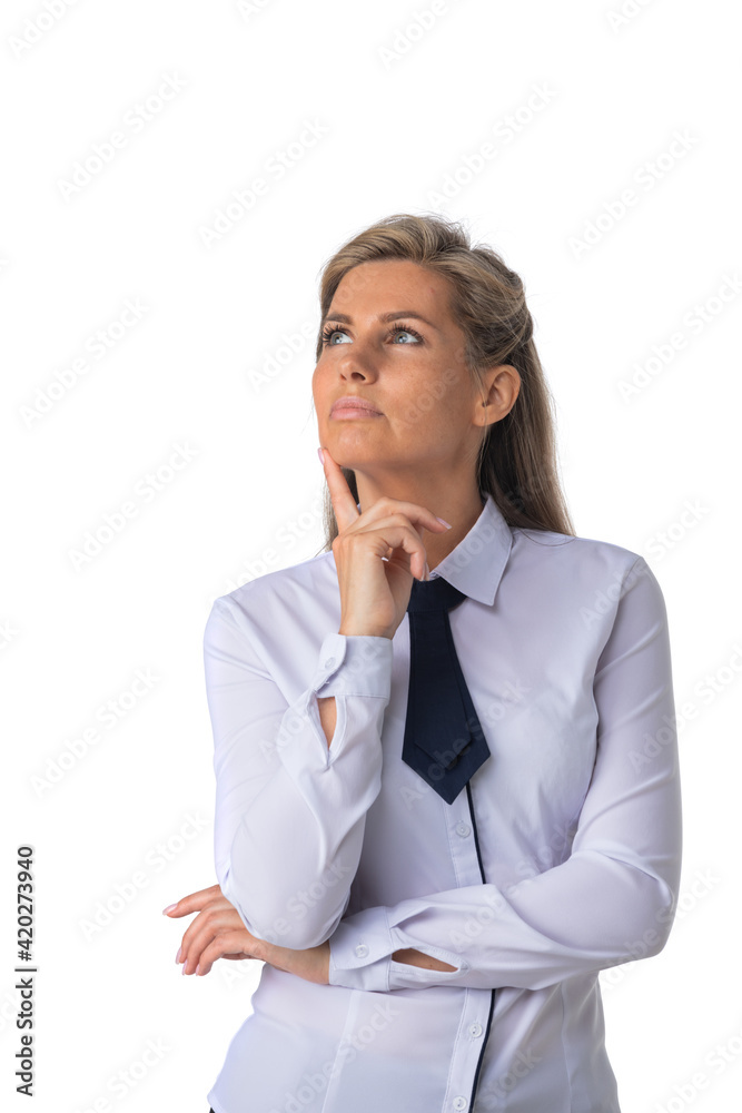 Portrait of business woman thinking Portrait of business woman thinking