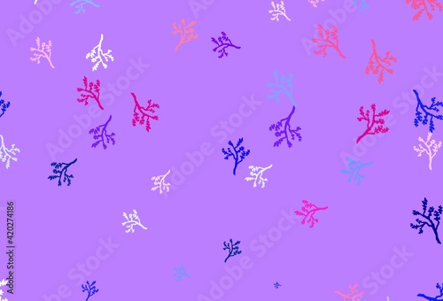 Light Red vector doodle background with sakura.