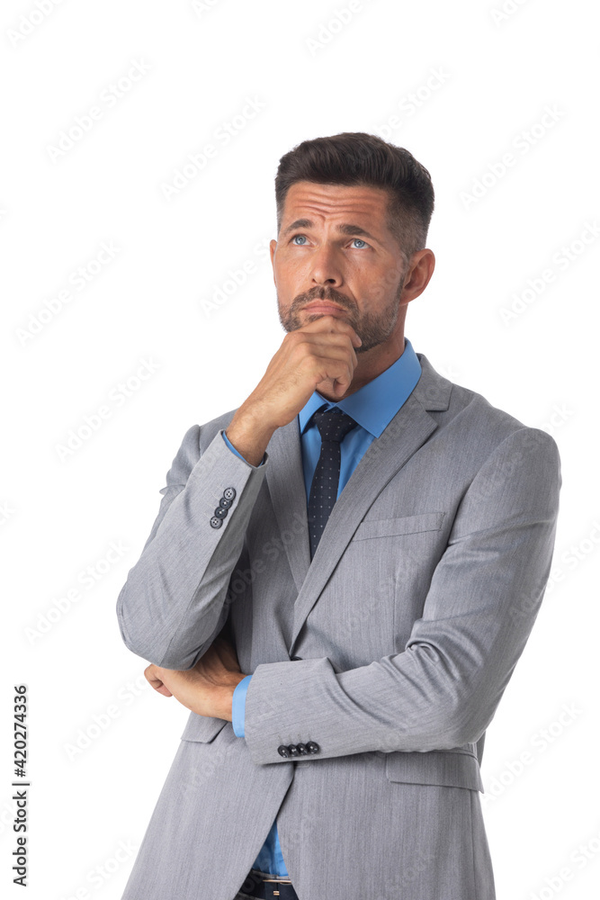 Portrait of business man thinking Portrait of business man thinking