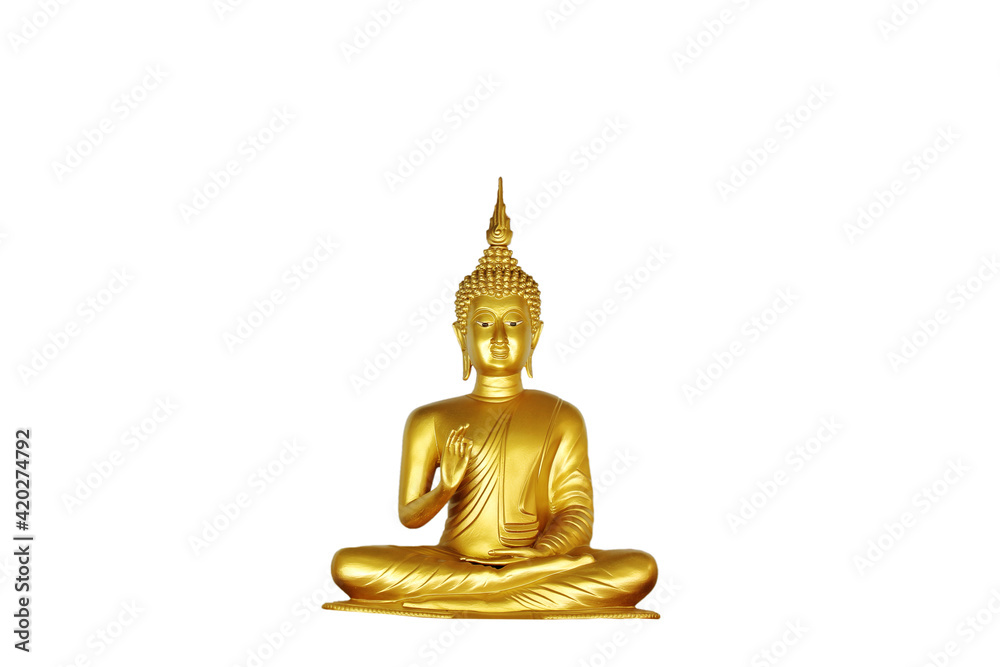 Golden buddha on a white background Golden buddha on a white background