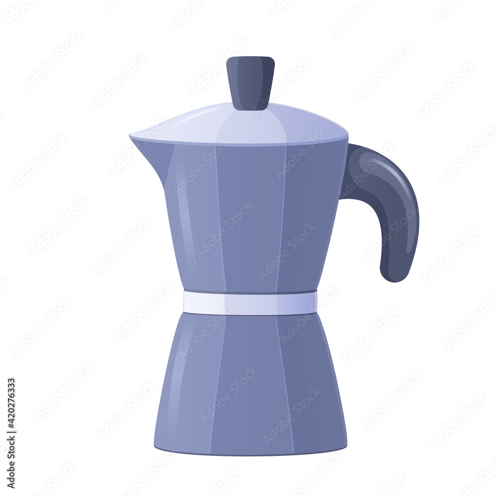 Vector geyser coffee maker. Cartoon illustration isolated on white background Vector geyser coffee maker. Cartoon illustration isolated on white background