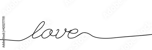 Slogan Love conquers all. Inspirational and motivational quotes. Flat vector sign. Happy valentines day on february 14. Vector