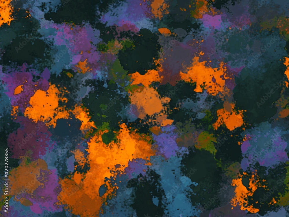 Texture background. Paints explosion. Colorfull texture. Colorful background. Painting in the garden. Digital art illustration