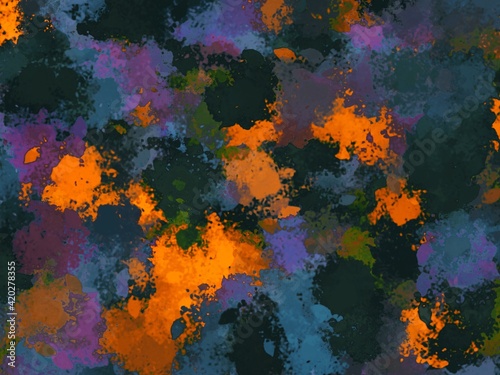 Texture background. Paints explosion. Colorfull texture. Colorful background. Painting in the garden. Digital art illustration © Yuliia Art