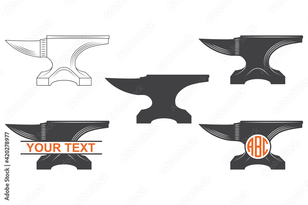 Anvil SVG, Anvil Split Monogram, Anvil Logo, Anvil Clipart, Anvil ...