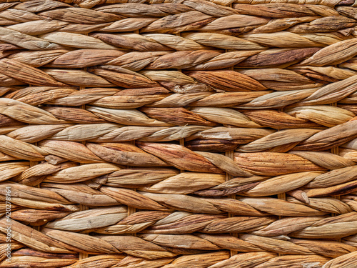 Natural wicker background and woven pattern texture, woven basket texture