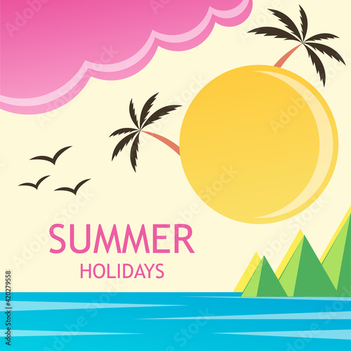 Summer holidays and travel. Vector design.
