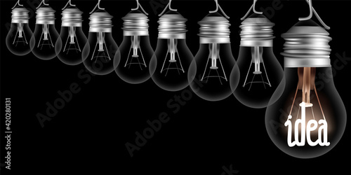 Light Bulbs with Idea Concept