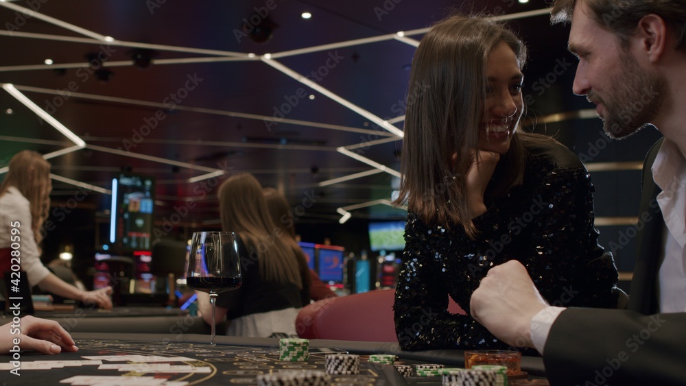 Fototapeta premium blackjack in an elite casino