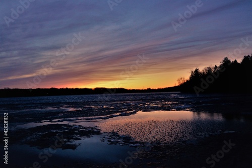 sunset over the river