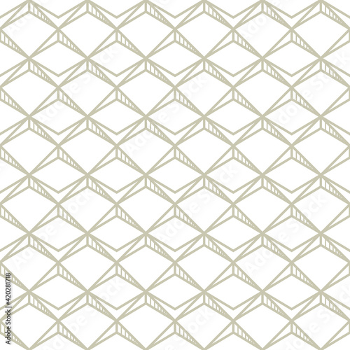 Abstract simple pattern on white. Ornamental background in neutral color. Seamless line grid, geometric texture in minimal style.