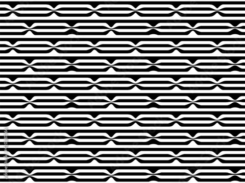Abstract. black and white geometric line background pattern seamless design for mask face  pillow  clothing  fabric  gift wrap. Vector.