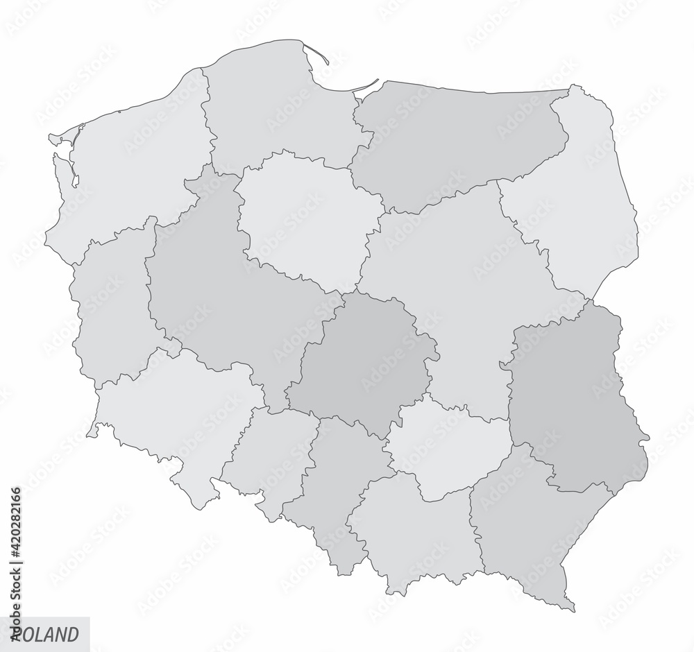 Poland grayscale map