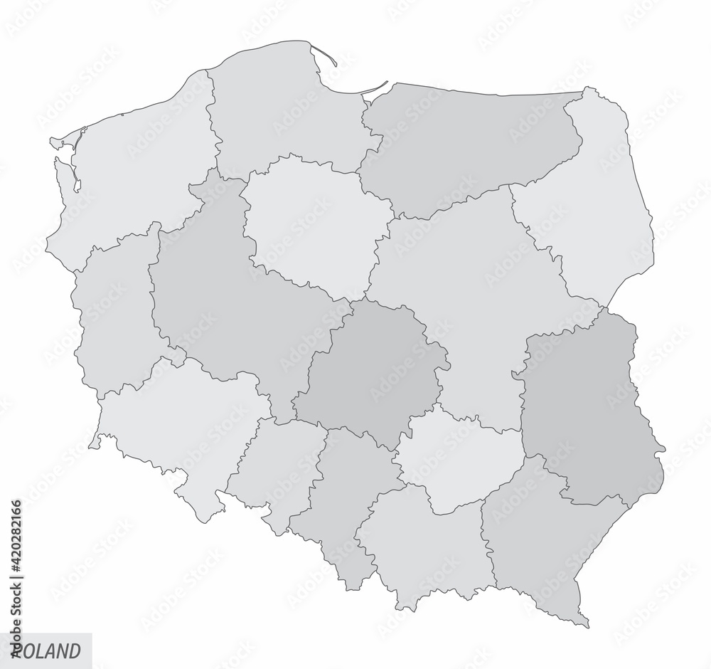 Obraz premium Poland grayscale map