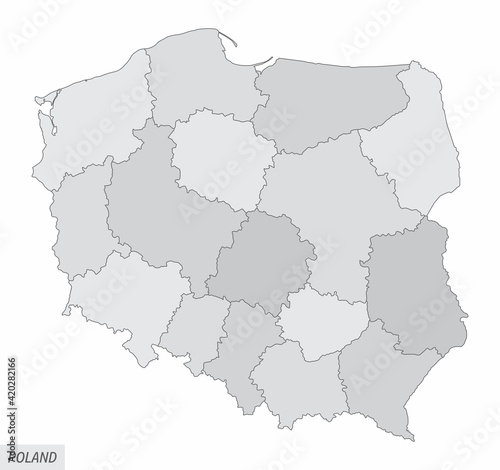 Poland grayscale map