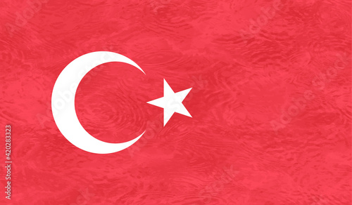 Turkish grunge flag. Abstract Turkey patriotic background.