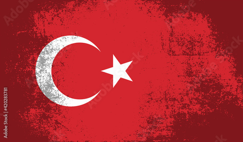 Turkish grunge flag. Abstract Turkey patriotic background.