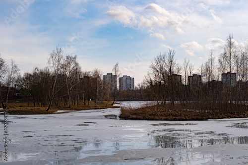 view of the river in winter