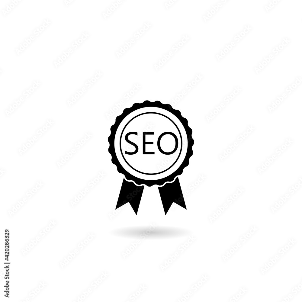 SEO badge icon with shadow