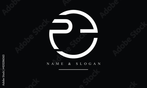 PE, EP, P, E abstract letters logo monogram