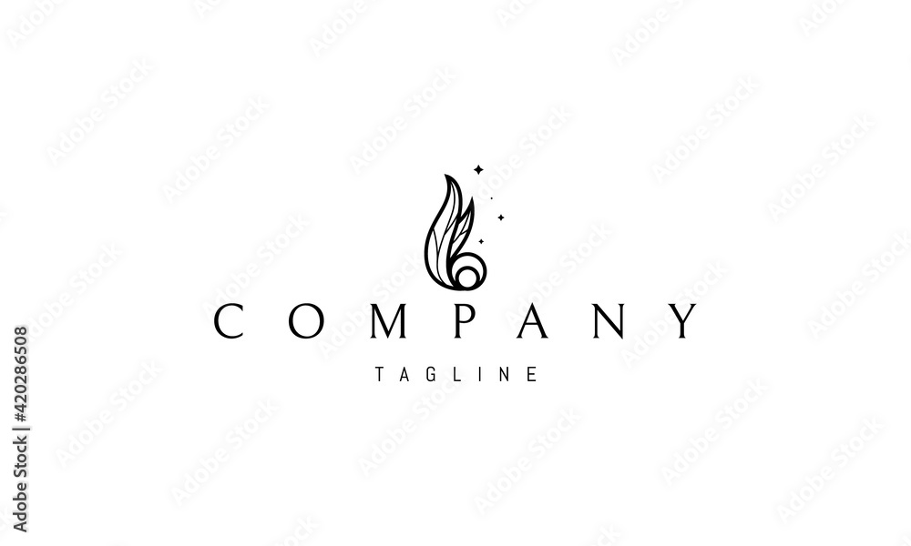 Vector logo on which an abstract image of fire from leaves. Vector logo on which an abstract image of fire from leaves.