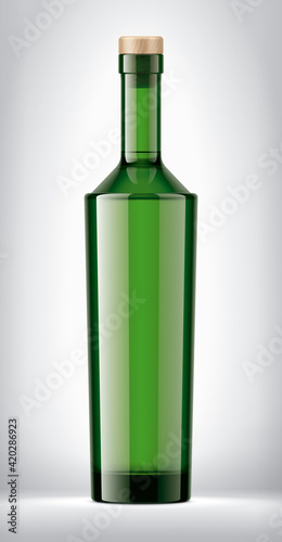 Color Glass Bottle on background. Cork version. 