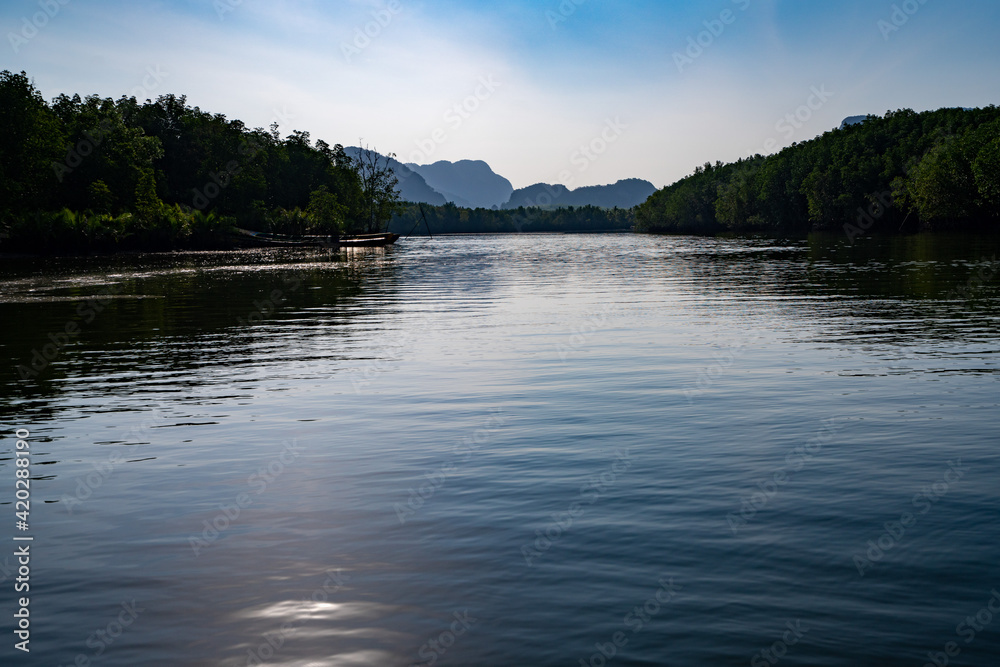 lake in the mountains in the summer