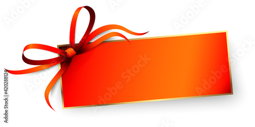 free space paper with ribbon bow