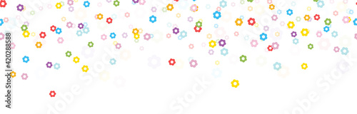 seamless confetti spring flowers background