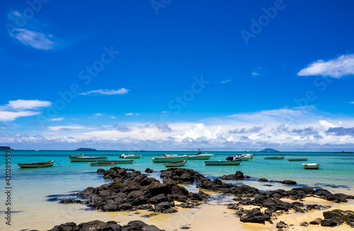 tranquil beach in Mauritius 