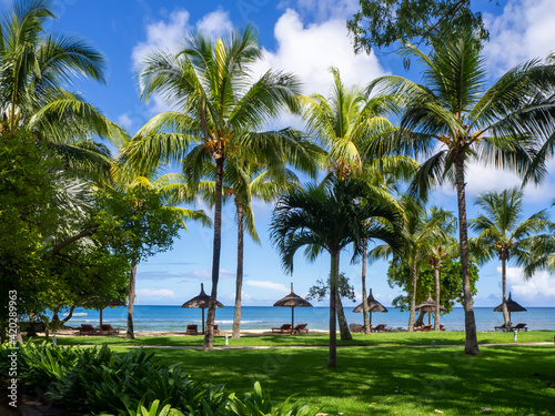 view of a beach in Mauritius  © frauzkib