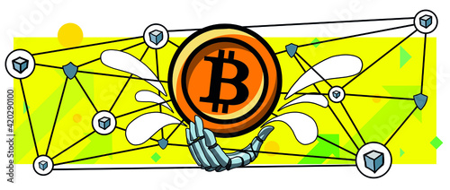 bitcoin hodling in hand, security, safety, blockchain, 