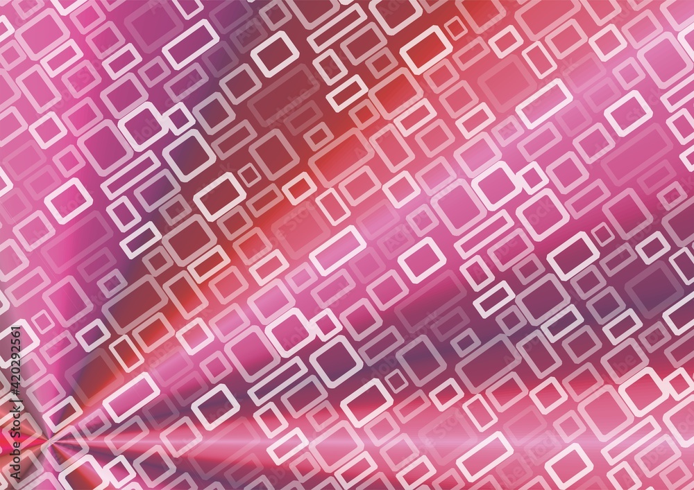Background in pink, purple and red colors with white rectangles and squares