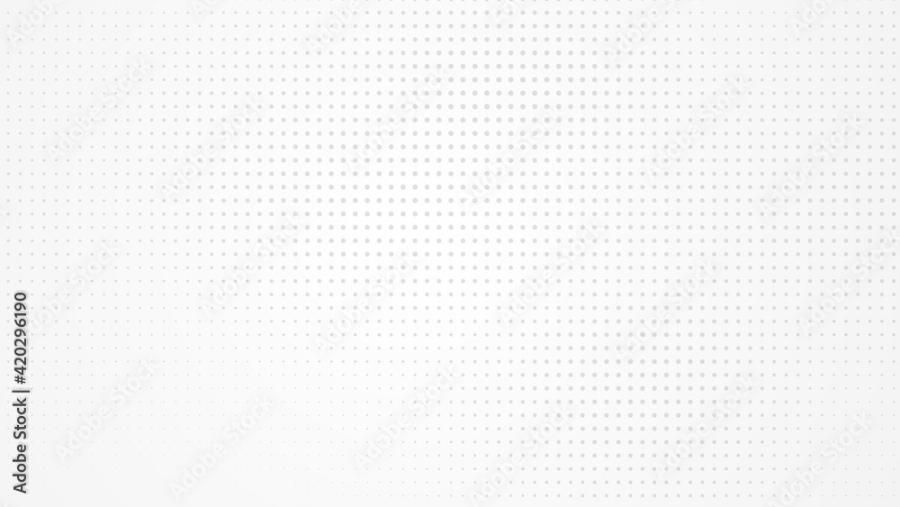 Fototapeta Dot white gray pattern gradient light texture background. Abstract technology big data digital background. 3d rendering.