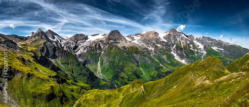 High Alpine Landscape With Mountains In National Park Hohe Tauern In Austria photo