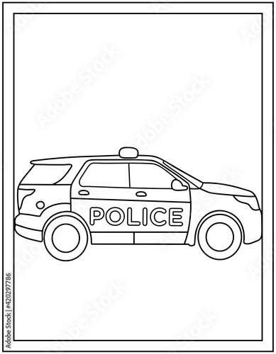 
Police car vector in linear design

